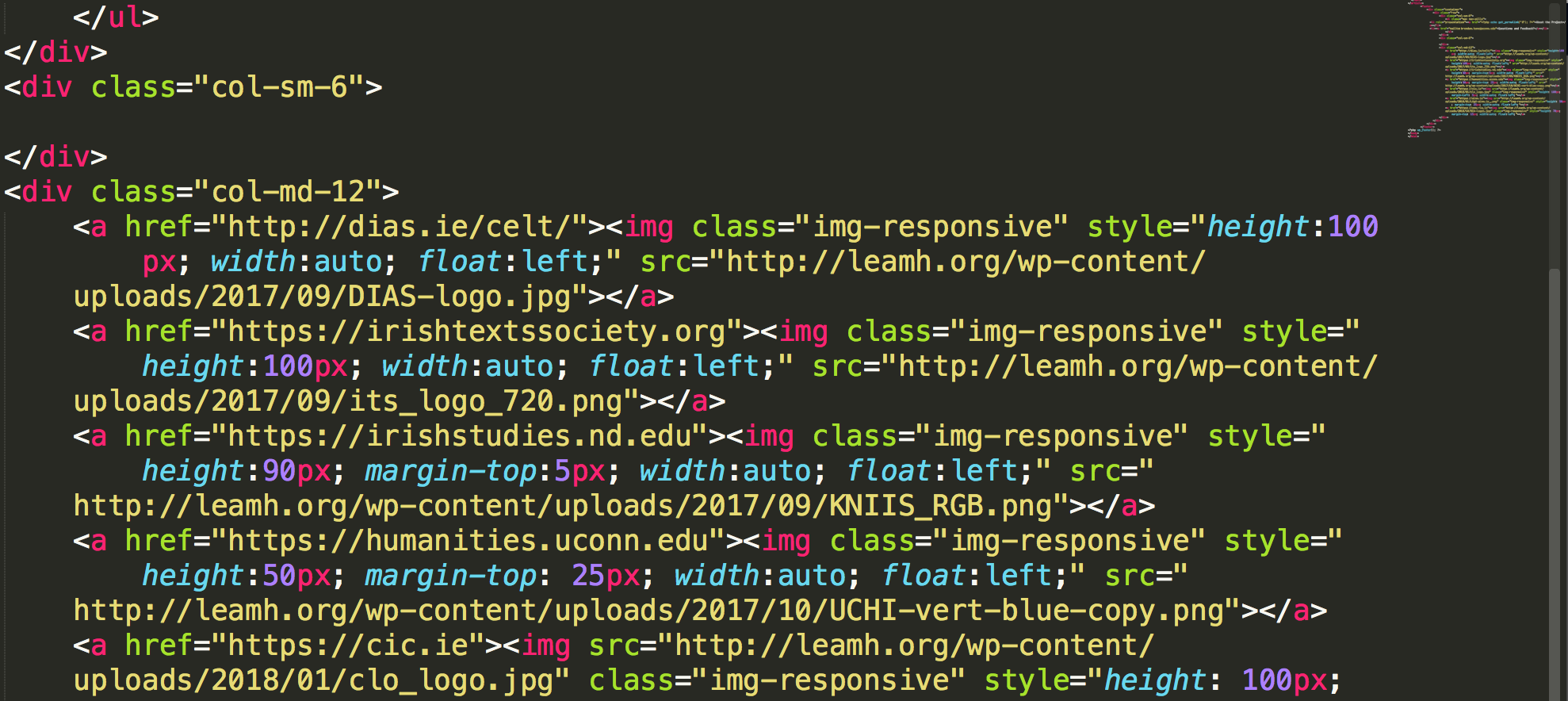 Screen shot of code.